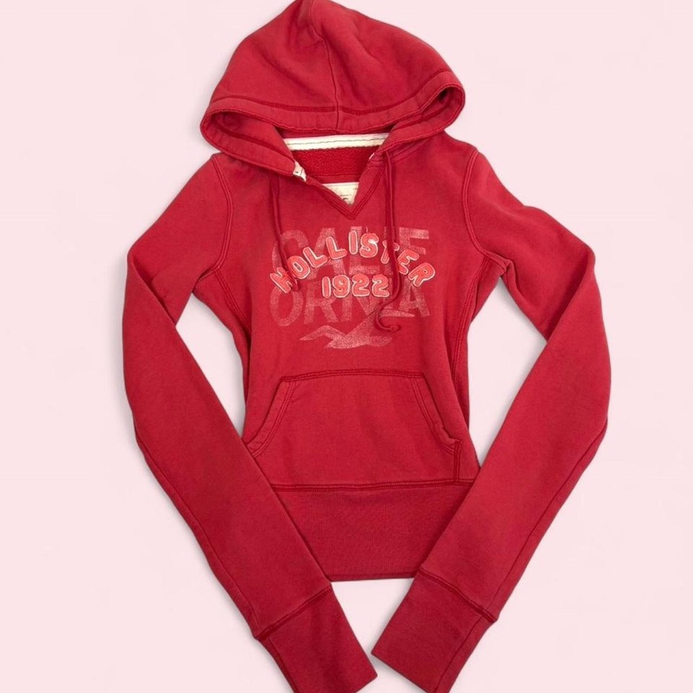 Vintage y2k Hollister reddish/pink long sleeve hoodie sweatshirt